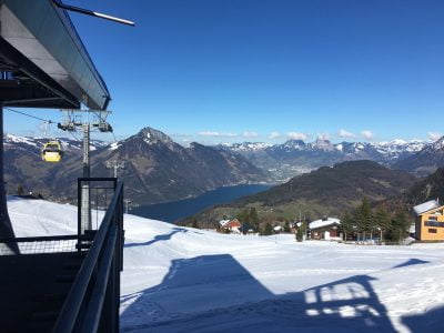 Aussicht vom Schigebiet Klewenalp-Stockhütte auf den Vierwaldstätterse